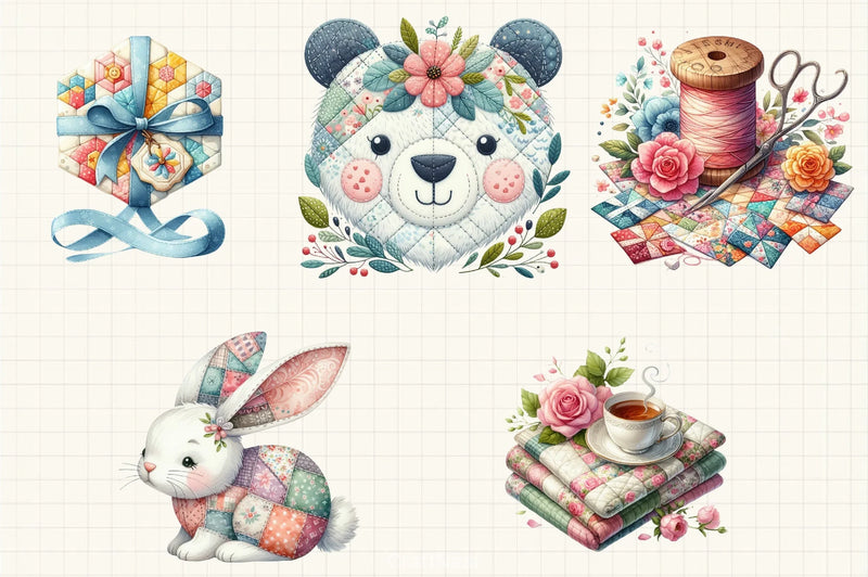 Cottage Quilts Clipart Bundle 4 - CraftNest - Digital Crafting and Art