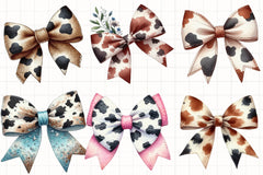 Cow Print Bow Clipart Bundle - CraftNest - Digital Crafting and Art