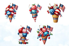 4th of July Candy Ice Cream Clipart Bundle 1 - CraftNest - Digital Crafting and Art