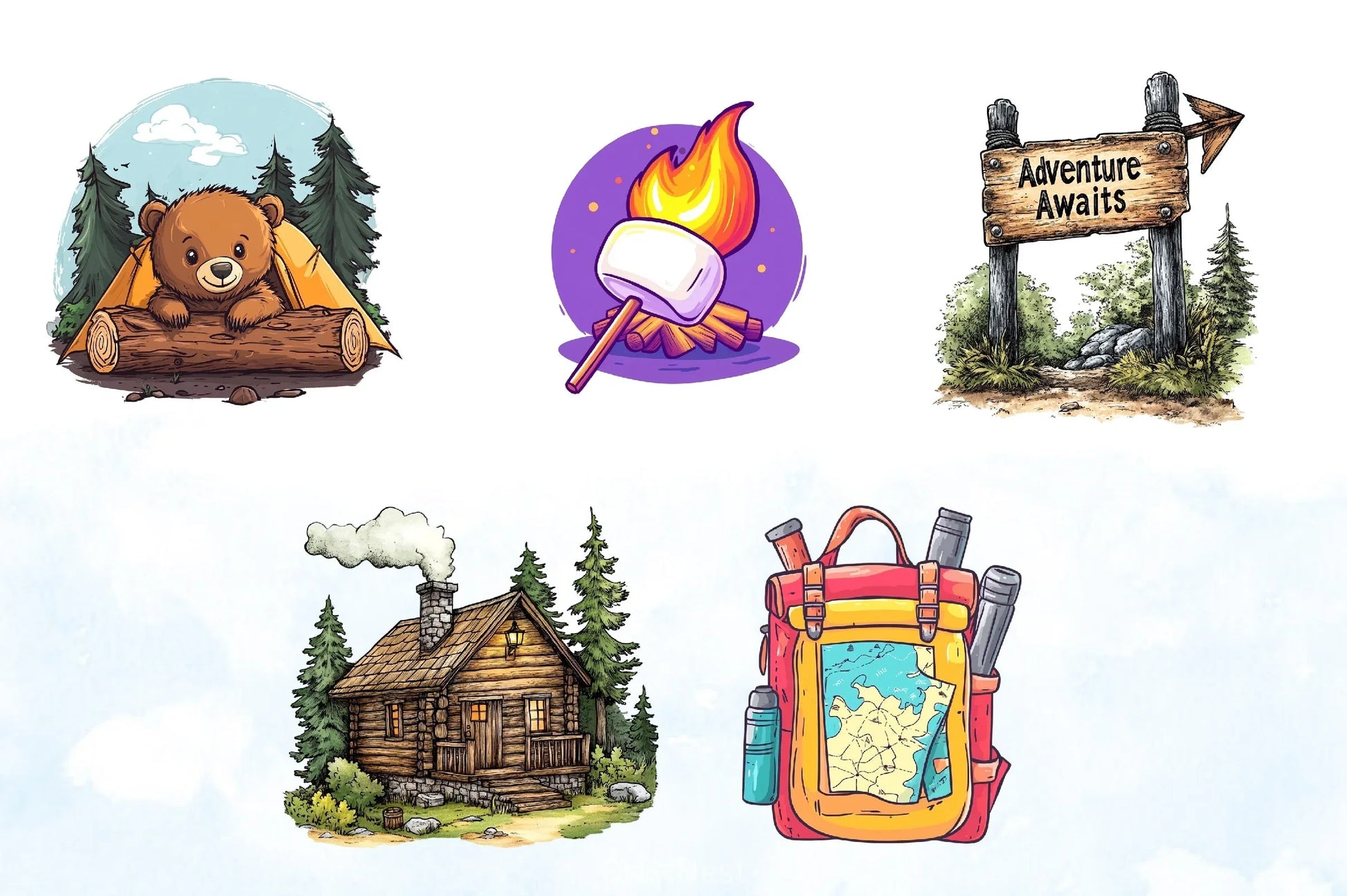 Camping Clipart Bundle 4 - CraftNest - Digital Crafting and Art