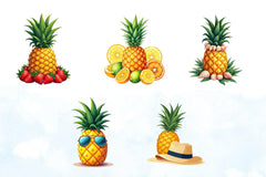 Pineapples Clipart Bundle - CraftNest - Digital Crafting and Art