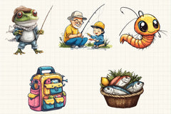 Fishing Clipart Bundle 1 - CraftNest - Digital Crafting and Art