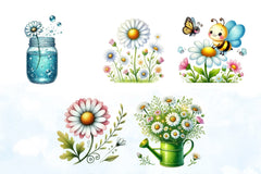 Spring Daisy Farm Clipart Bundle - CraftNest - Digital Crafting and Art