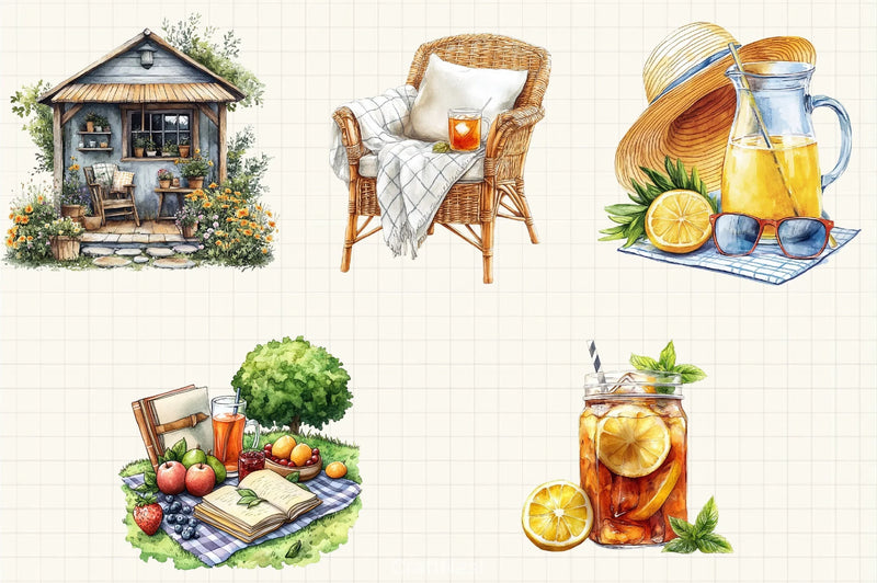 Cozy Summer Clipart Bundle 1 - CraftNest - Digital Crafting and Art