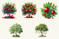 Fruit Trees Clipart Bundle - CraftNest - Digital Crafting and Art