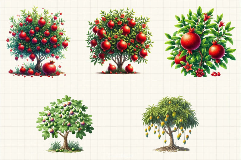 Fruit Trees Clipart Bundle - CraftNest - Digital Crafting and Art