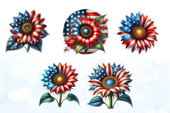 Patriotic Sunflowers Clipart Bundle - CraftNest - Digital Crafting and Art