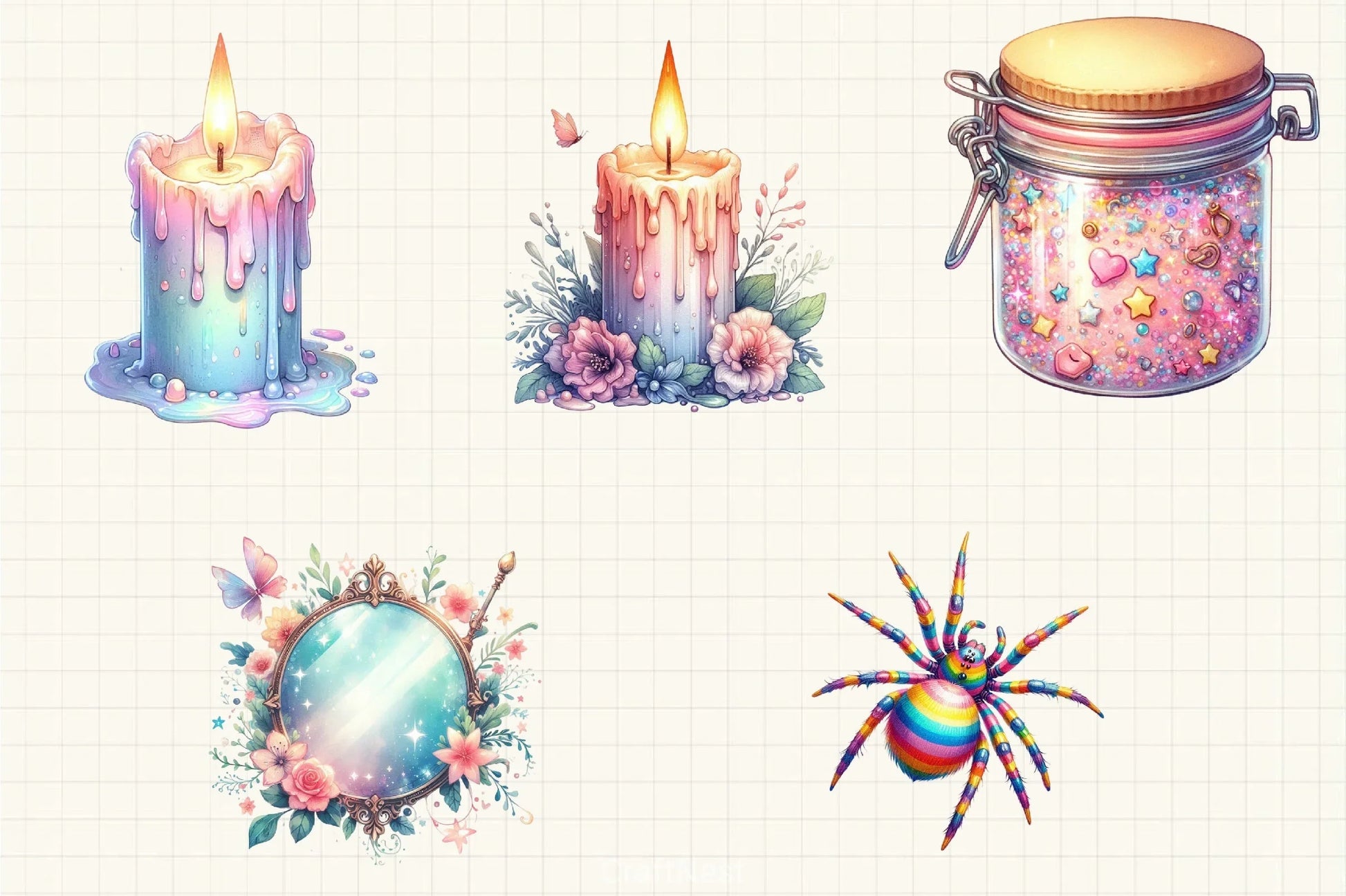 Pastel Witch Halloween Clipart Bundle - CraftNest - Digital Crafting and Art