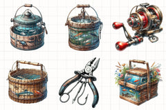 Summer Fishing Clipart Bundle - CraftNest - Digital Crafting and Art