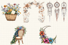 Boho Wedding Clipart Bundle - CraftNest - Digital Crafting and Art