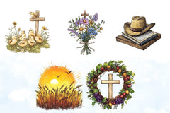 Christian Rustic Summer Clipart Bundle - CraftNest - Digital Crafting and Art