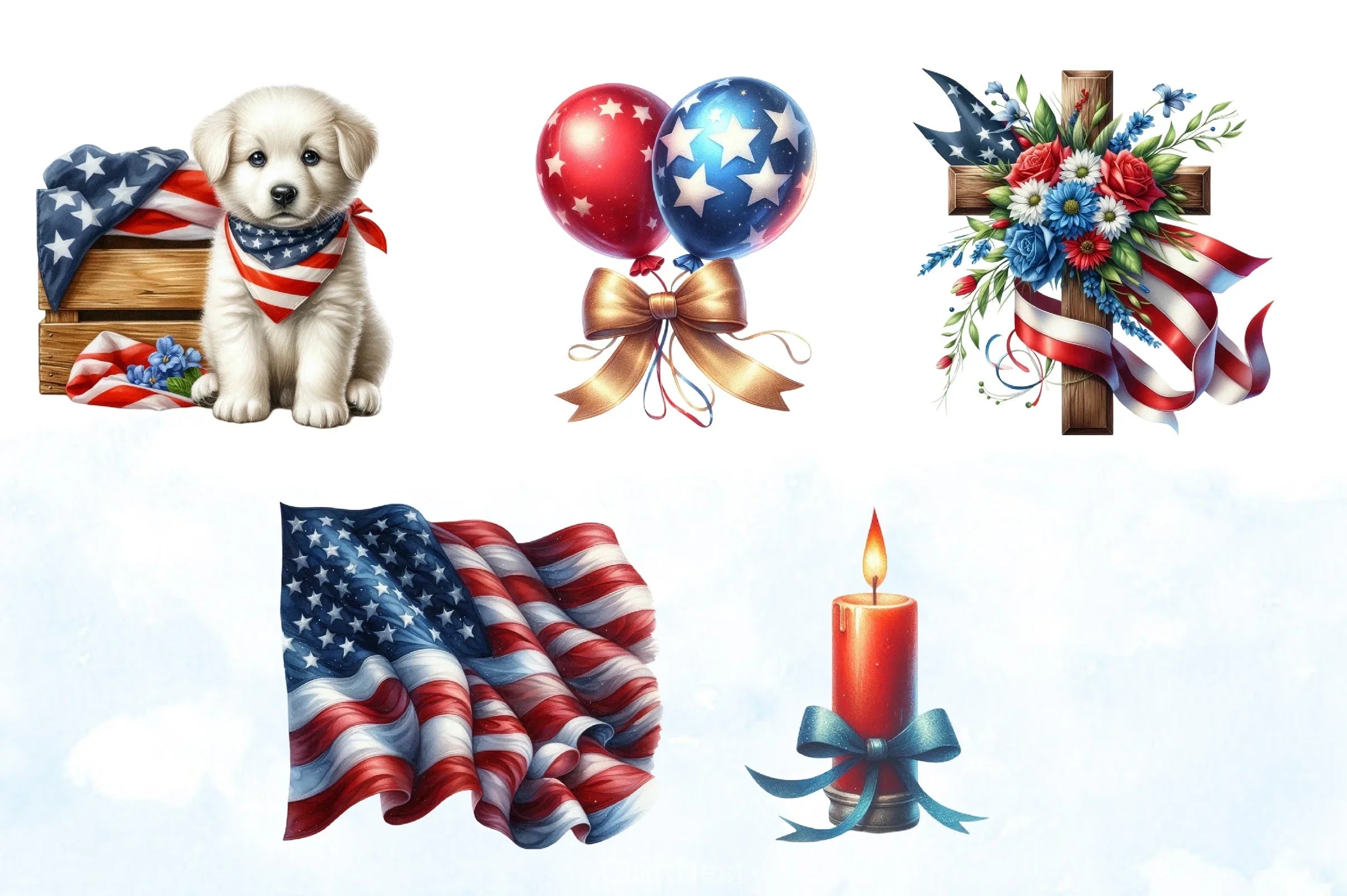 Memorial Day Clipart Bundle 5 - CraftNest - Digital Crafting and Art