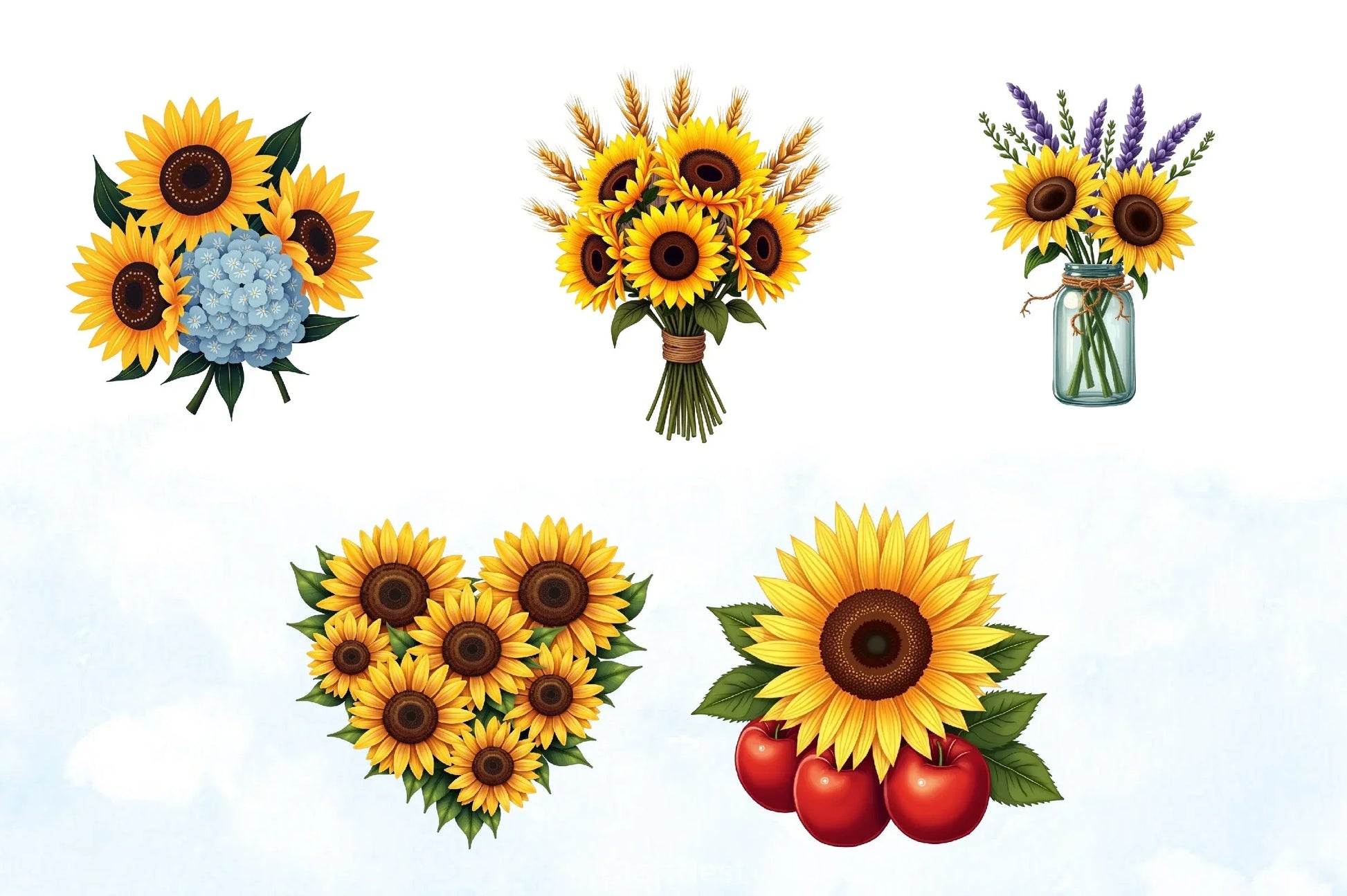 Sunflowers Clipart Bundle 5 - CraftNest - Digital Crafting and Art