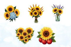 Sunflowers Clipart Bundle 5 - CraftNest - Digital Crafting and Art