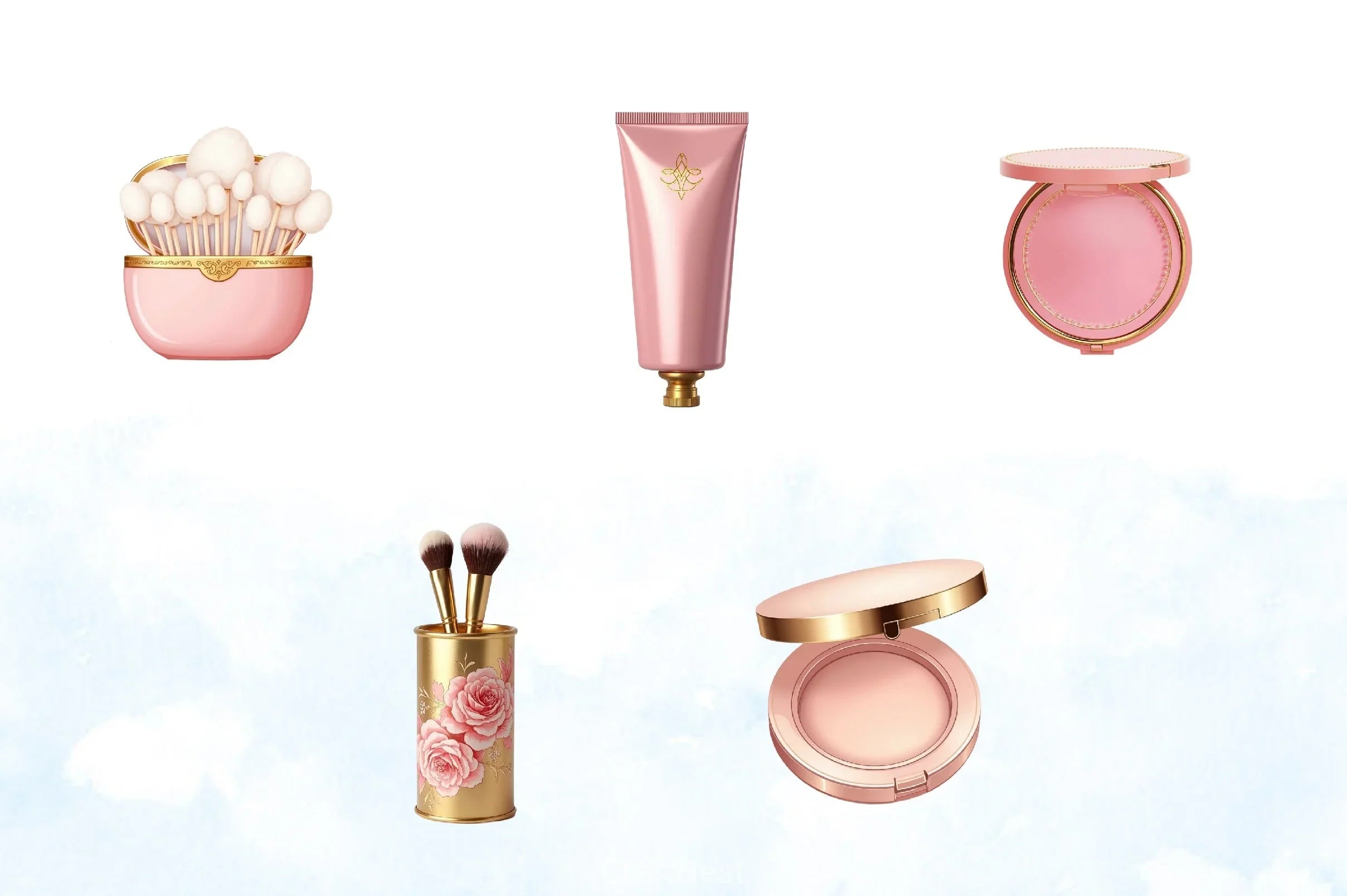 Pink Gold Cosmetics Clipart Bundle 1 - CraftNest - Digital Crafting and Art