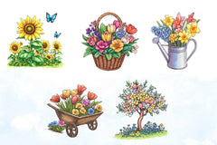 Floral Garden Spring Clipart Bundle 1 - CraftNest - Digital Crafting and Art