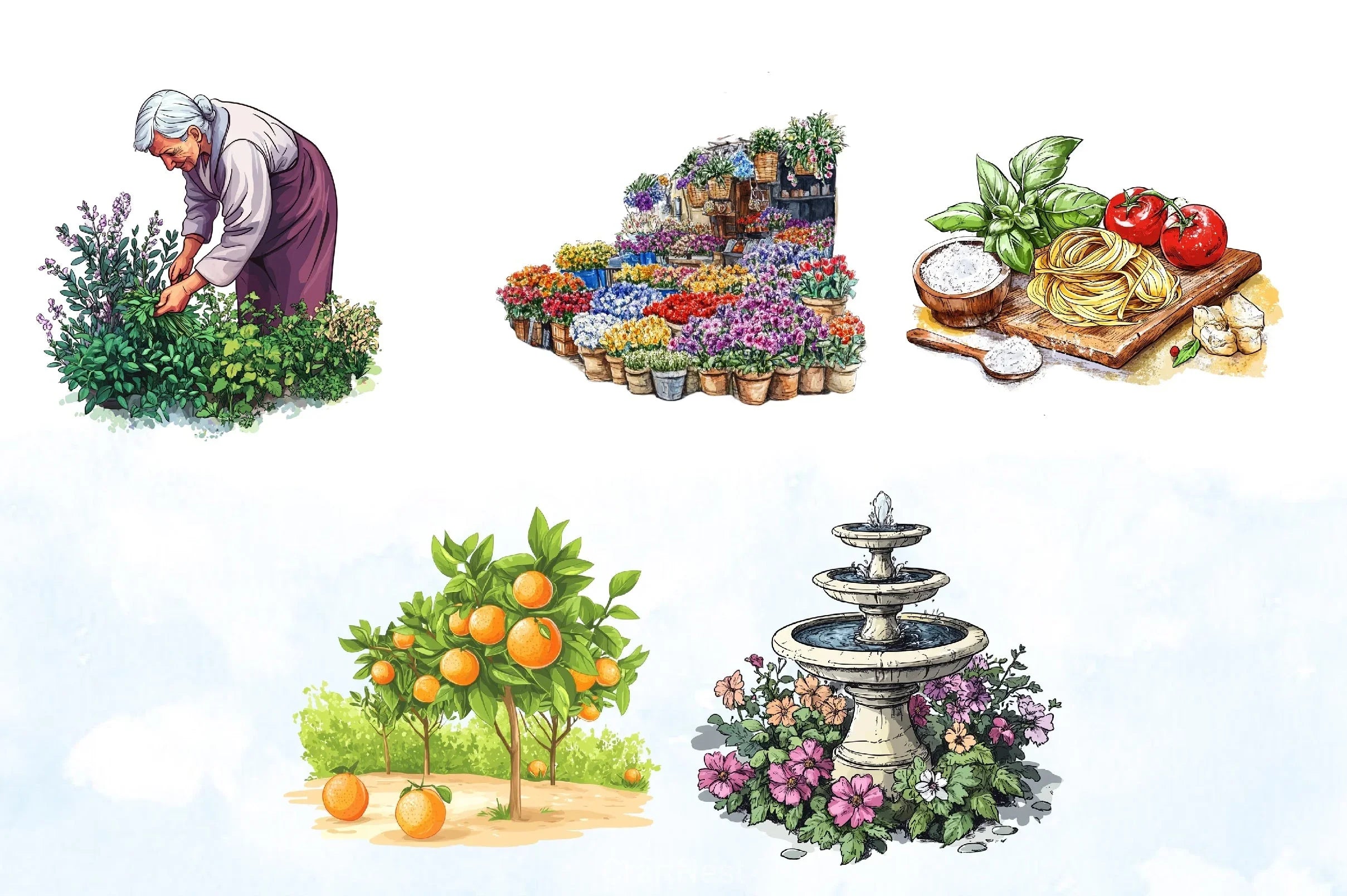 Italian Spring Clipart Bundle 28 - CraftNest - Digital Crafting and Art