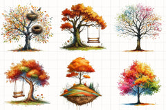 Autumn Tree Clipart Bundle 4 - CraftNest - Digital Crafting and Art