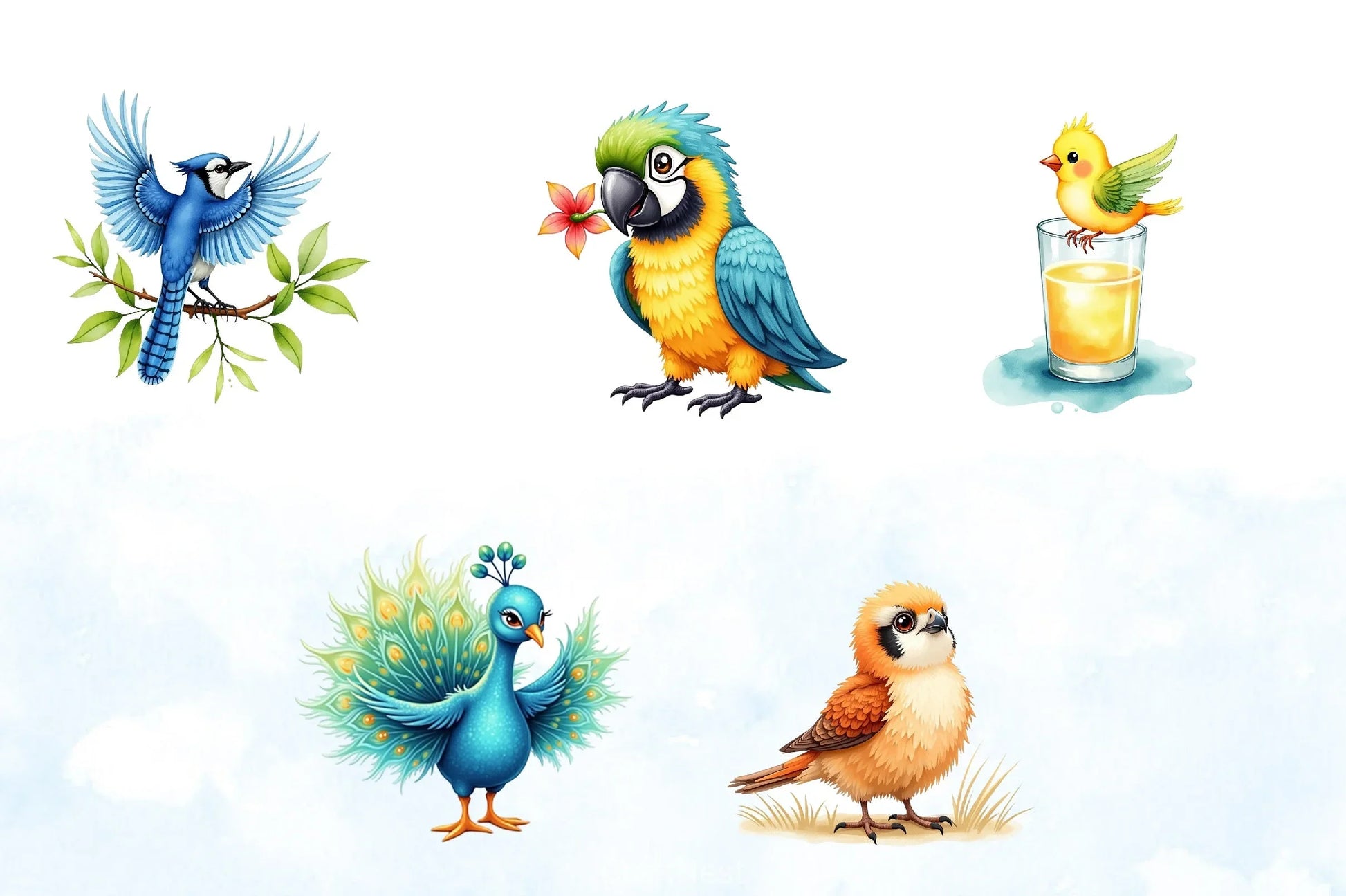 Summer Baby Birds Clipart Bundle - CraftNest - Digital Crafting and Art