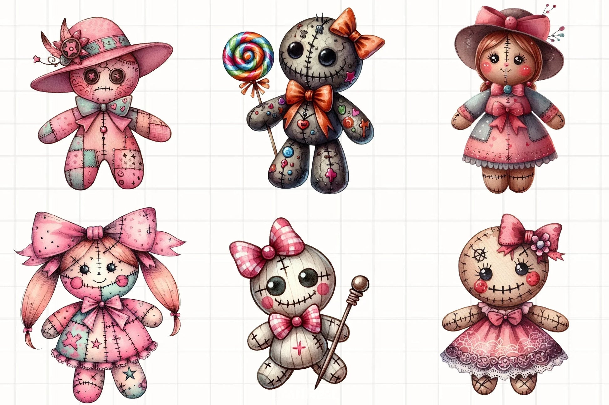 Coquette Voodoo Doll Clipart Bundle - CraftNest - Digital Crafting and Art