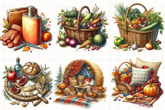 Fall Picnic Clipart Bundle - CraftNest - Digital Crafting and Art