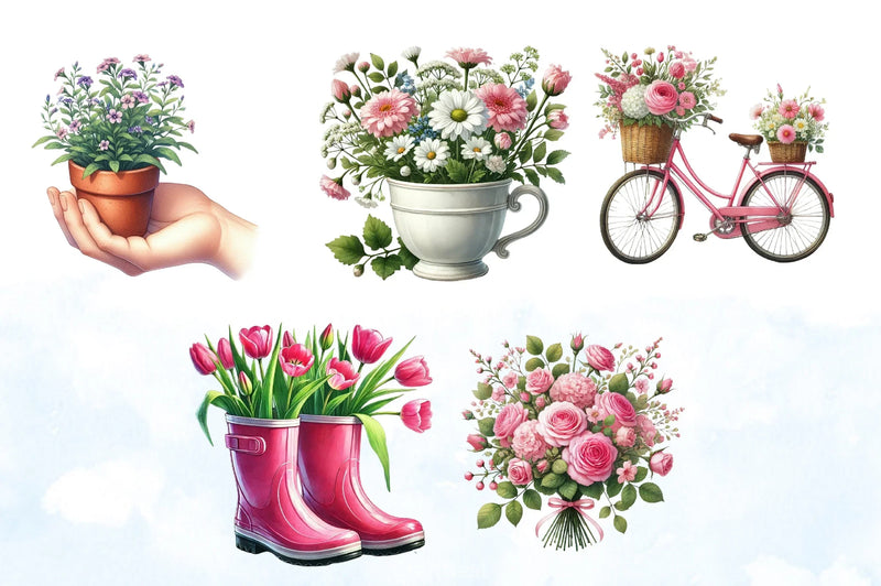 Daydream Spring Bliss Clipart Bundle - CraftNest - Digital Crafting and Art