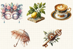 Antique Italian Summer Clipart Bundle 11 - CraftNest - Digital Crafting and Art