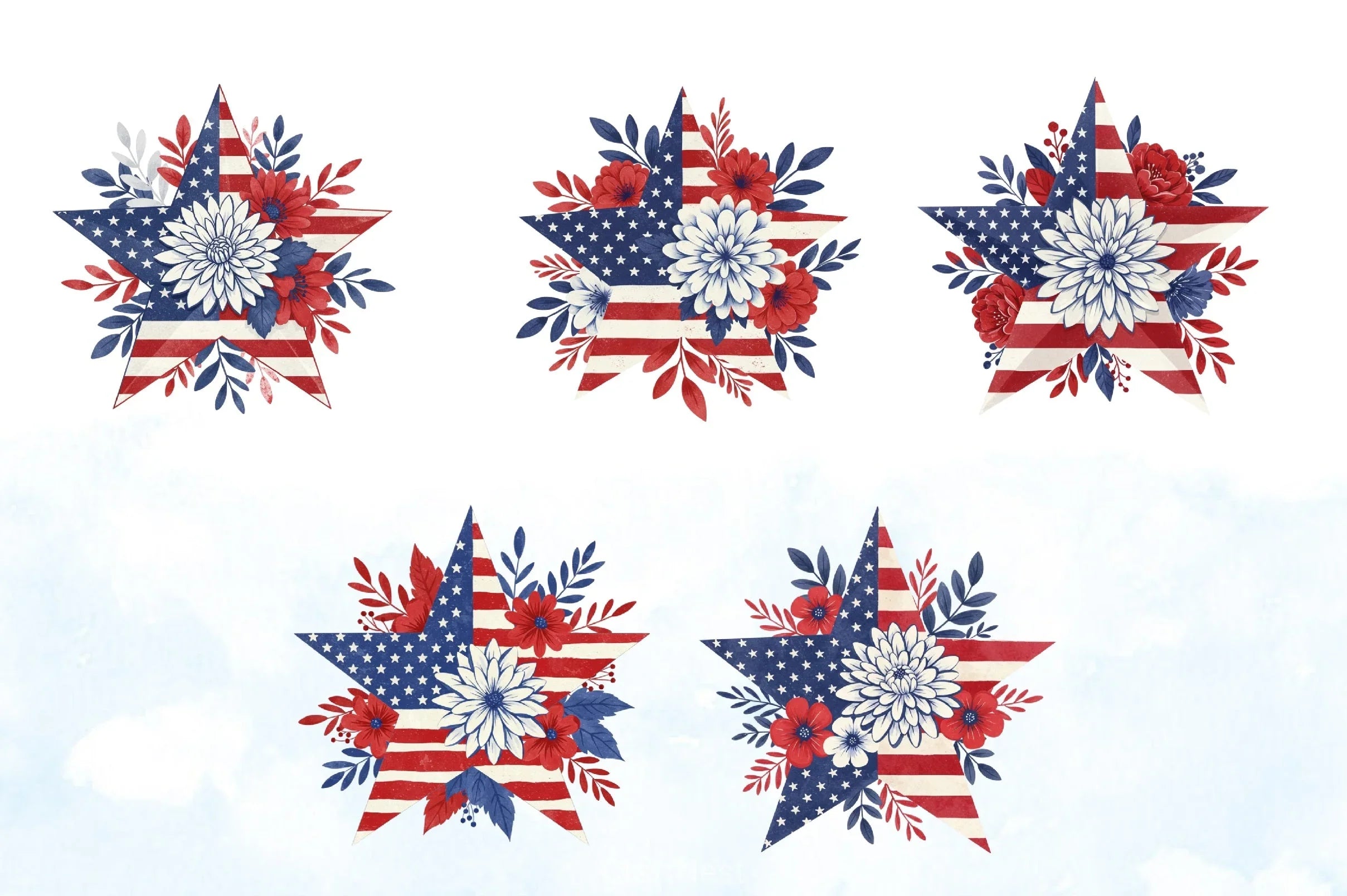 American Patriotic Star Clipart Bundle    2 - CraftNest - Digital Crafting and Art