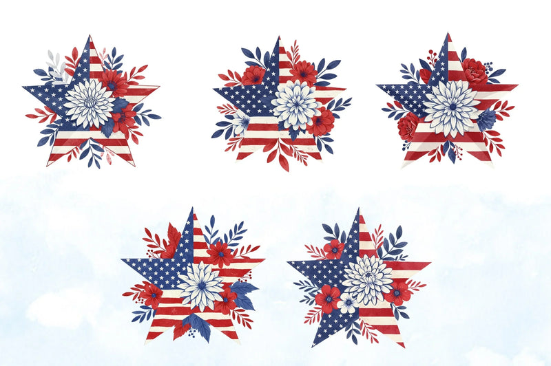 American Patriotic Star Clipart Bundle    2 - CraftNest - Digital Crafting and Art