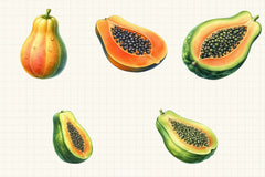 Papaya Fruit Clipart Bundle - CraftNest - Digital Crafting and Art
