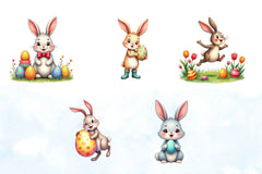 Cute Easter Rabbit Clipart Bundle 1 - CraftNest - Digital Crafting and Art