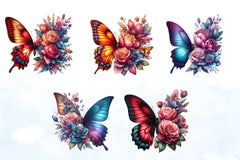 Butterfly Flowers Clipart Bundle 10 - CraftNest - Digital Crafting and Art