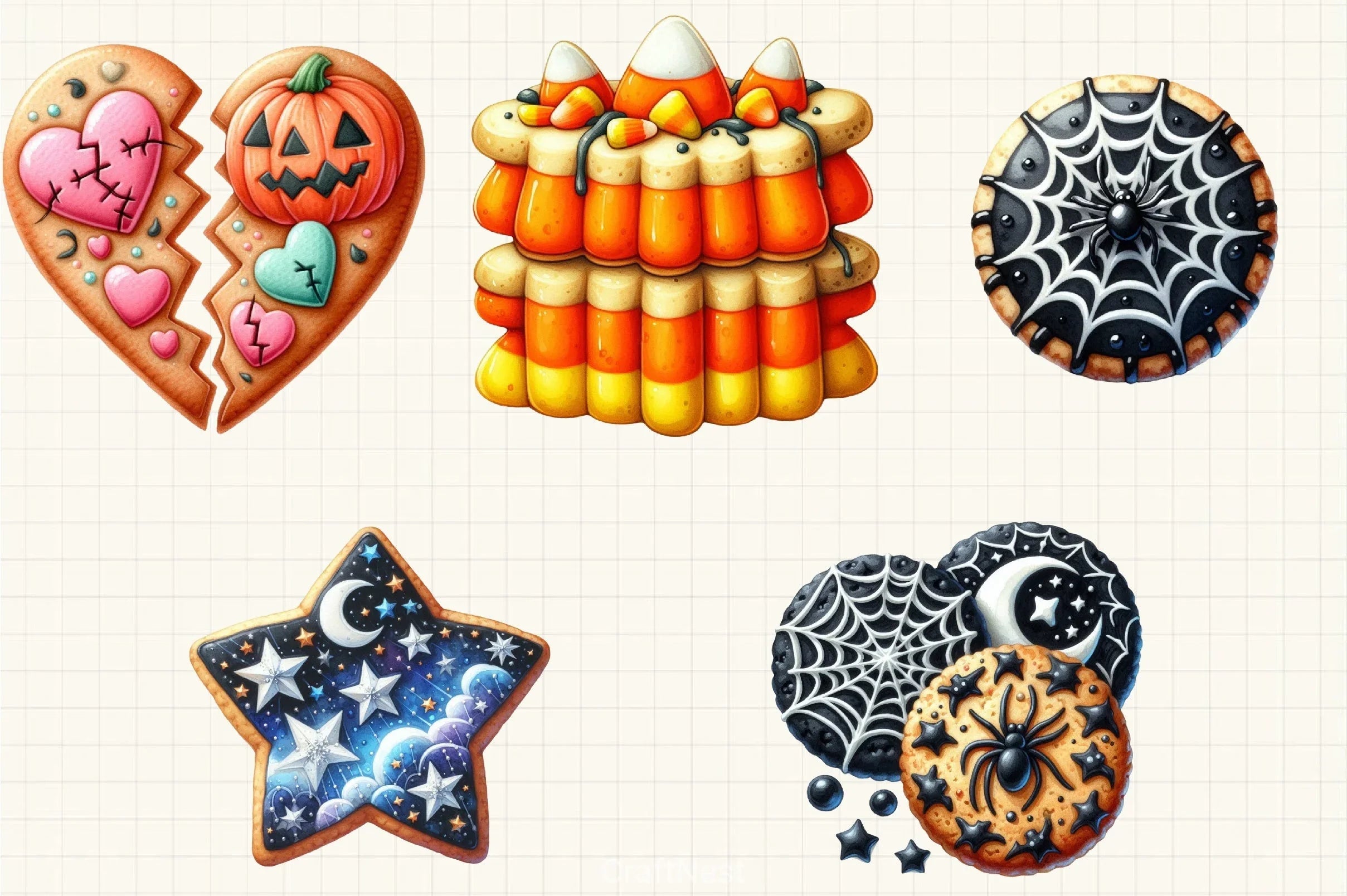 Halloween Cookies Clipart Bundle 6 - CraftNest - Digital Crafting and Art