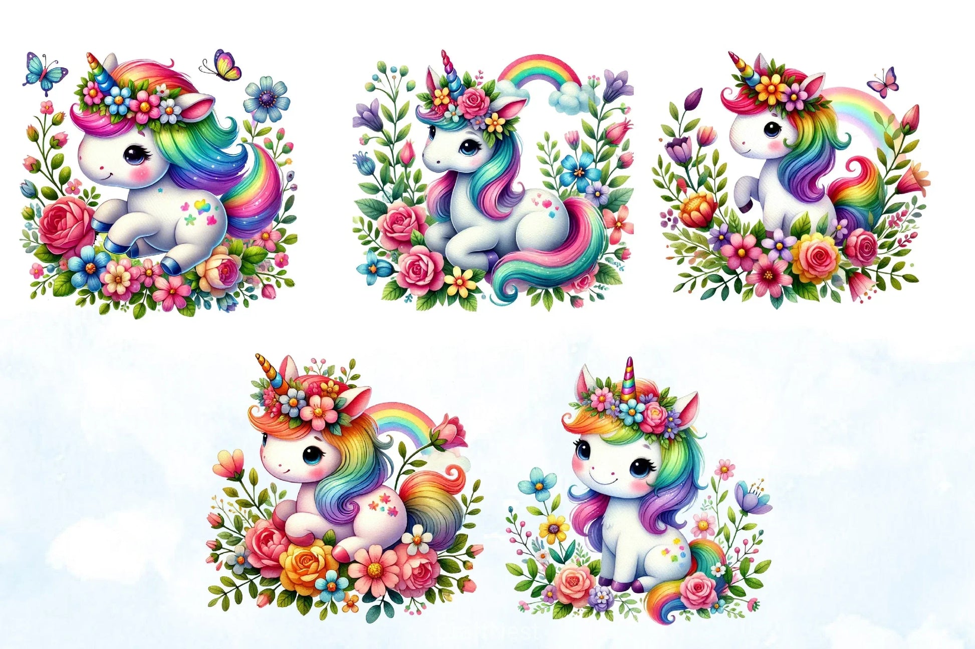 Colorful Magical Unicorn Clipart Bundle - CraftNest - Digital Crafting and Art