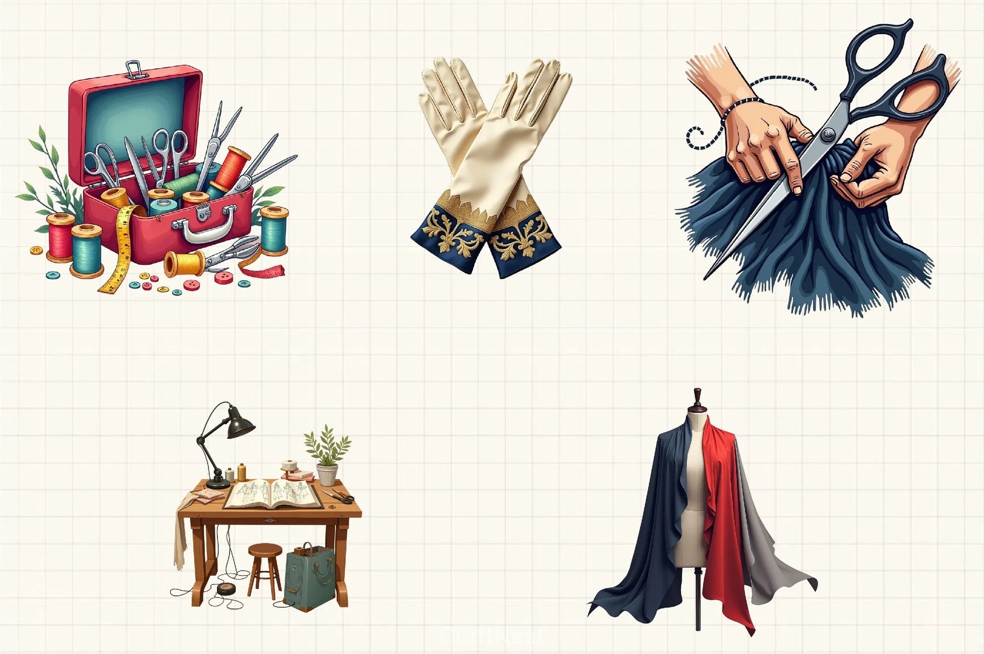 Tailor Clipart Bundle - CraftNest - Digital Crafting and Art