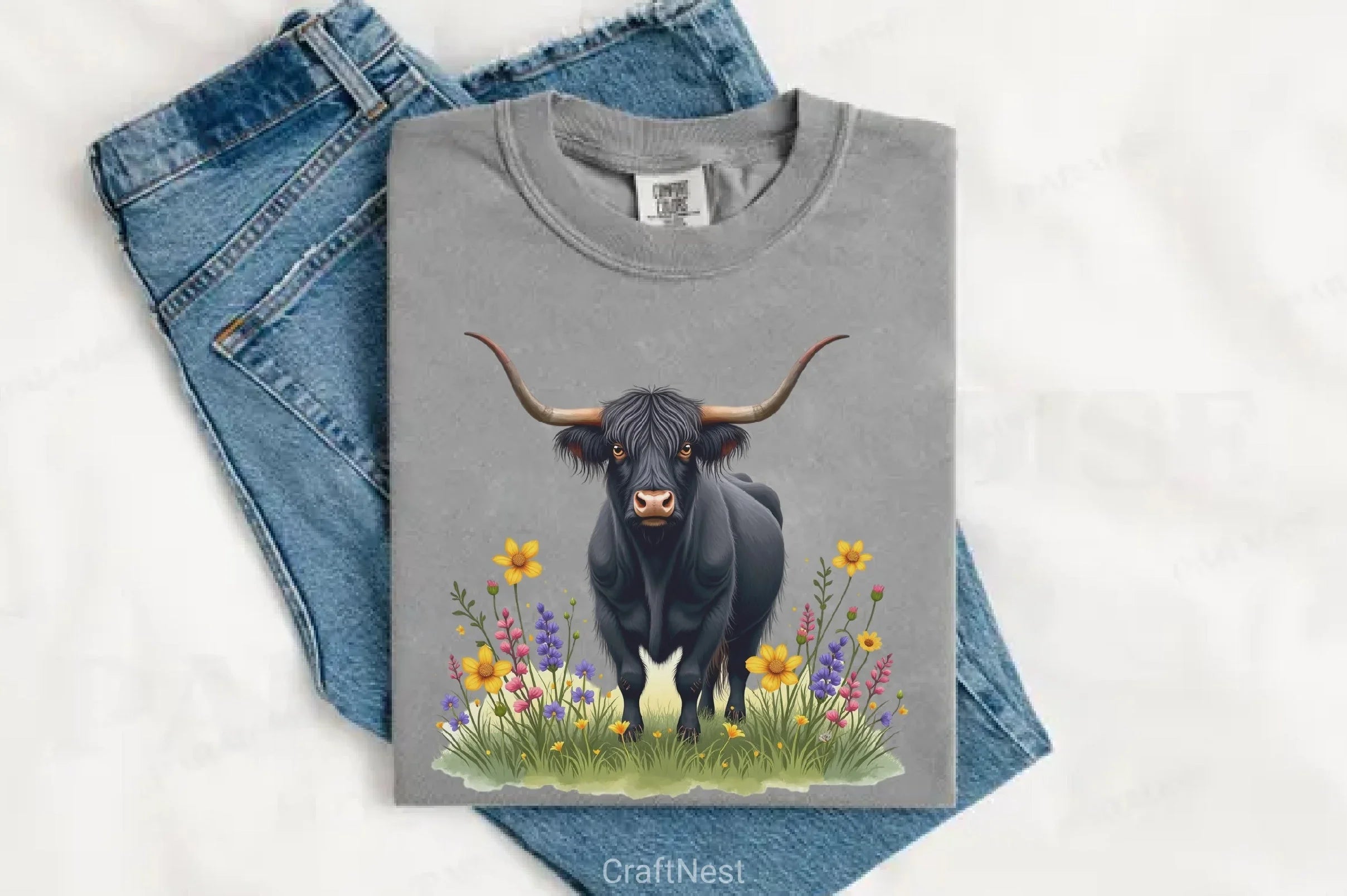 Black Highland Cow Clipart Bundle - CraftNest - Digital Crafting and Art