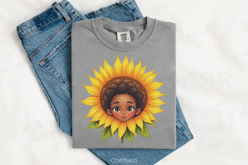 Peeking African American Girl Clipart Bundle 1 - CraftNest - Digital Crafting and Art