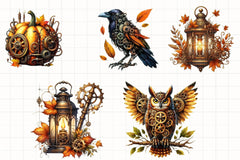 Steampunk Autumn Clipart Bundle - CraftNest - Digital Crafting and Art