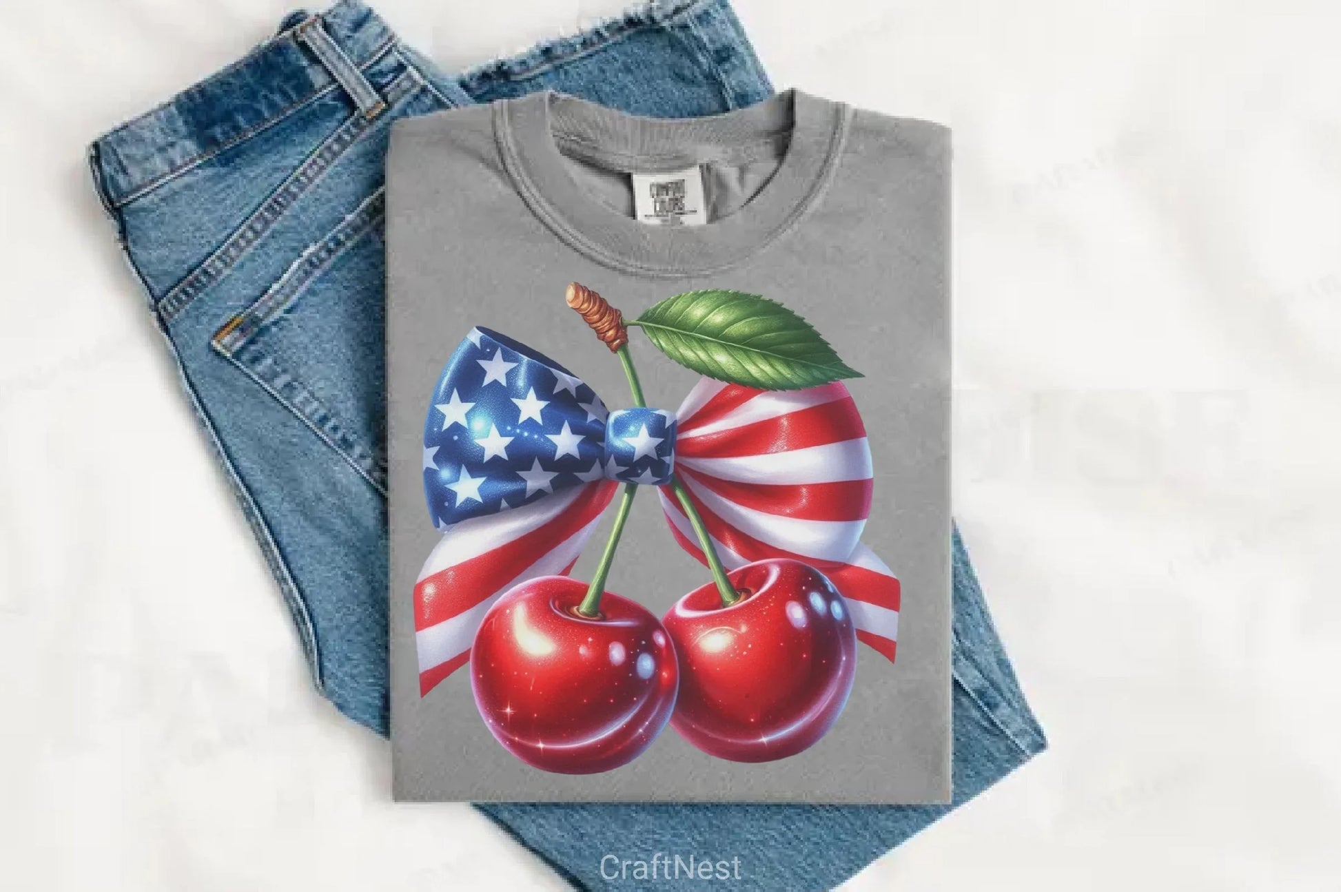 4th of July Cherry Bow Clipart Bundle 4 - CraftNest - Digital Crafting and Art