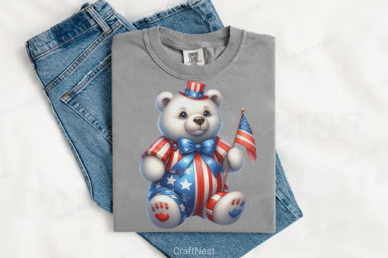 4th of July Bear Clipart Bundle - CraftNest - Digital Crafting and Art
