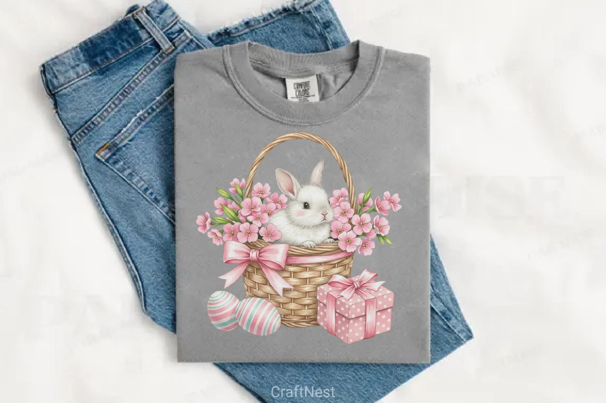 Pink Pastel Easter Bunny Clipart Bundle - CraftNest - Digital Crafting and Art