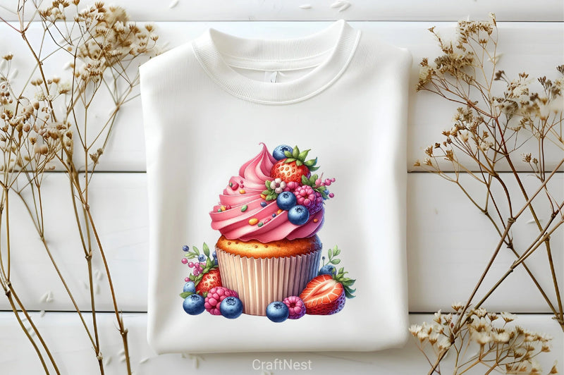 Fruits Cupcakes Clipart Bundle - CraftNest - Digital Crafting and Art