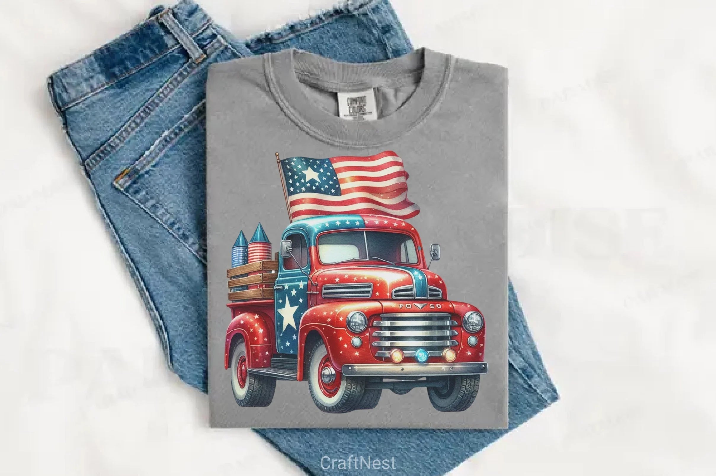 4th of July Truck Clipart Bundle - CraftNest - Digital Crafting and Art