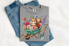 Spring Squirrel Garden Clipart Bundle - CraftNest - Digital Crafting and Art