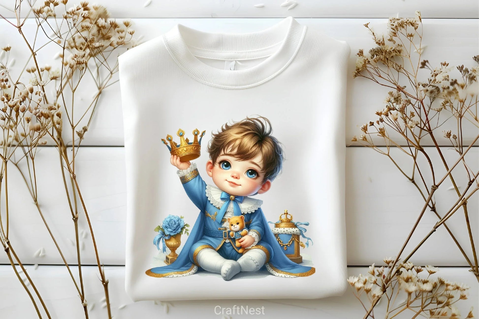 Little Prince Blue Baby Nursery Clipart Bundle - CraftNest - Digital Crafting and Art