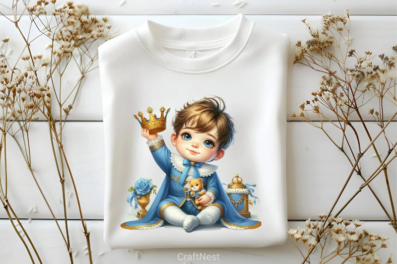 Little Prince Blue Baby Nursery Clipart Bundle - CraftNest - Digital Crafting and Art