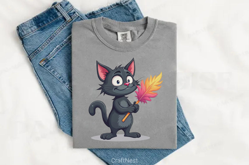 Funny Black Cat Clipart Bundle - CraftNest - Digital Crafting and Art