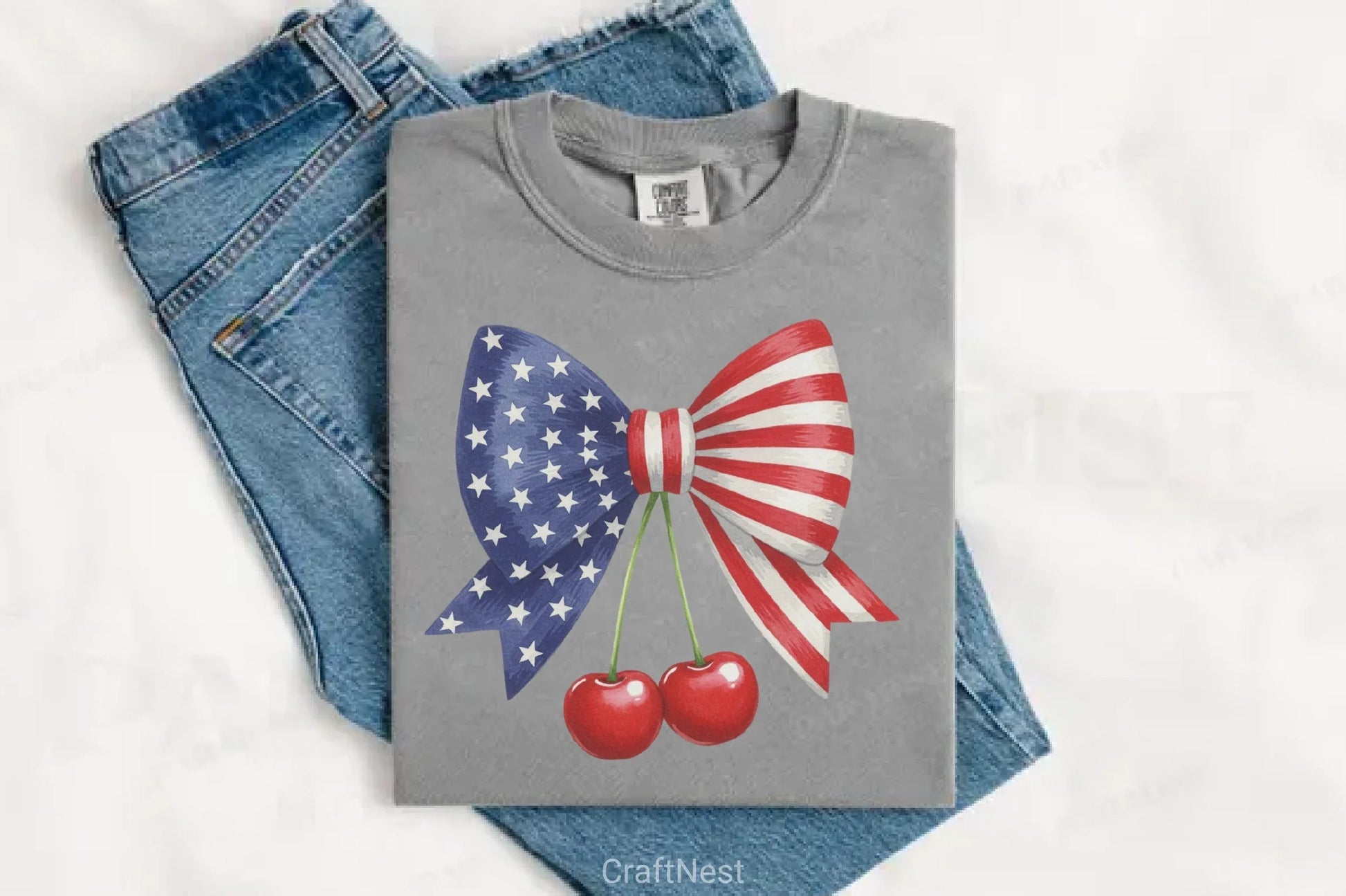 4th of July Cherry Bow Clipart Bundle 3 - CraftNest - Digital Crafting and Art