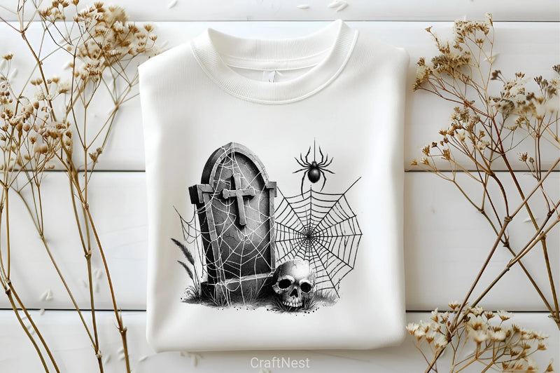 Halloween B&W Clipart Bundle - CraftNest - Digital Crafting and Art