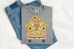 Sunflower Highland Cow Clipart Bundle 1 - CraftNest - Digital Crafting and Art